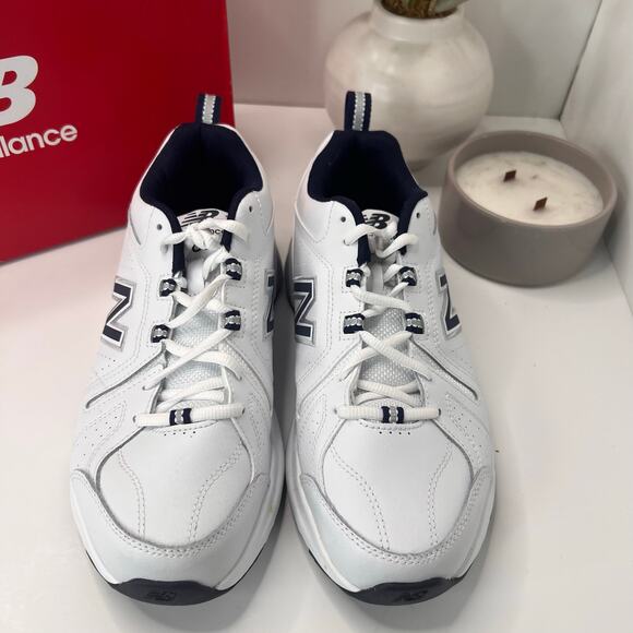 New Balance MX608V5 Leather Training Sneakers White/Blue Men\'s 8 2E Athleisure main image 4